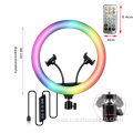 Anillo de luz LED selfie RGB de 12 &#39;&#39; con trípode